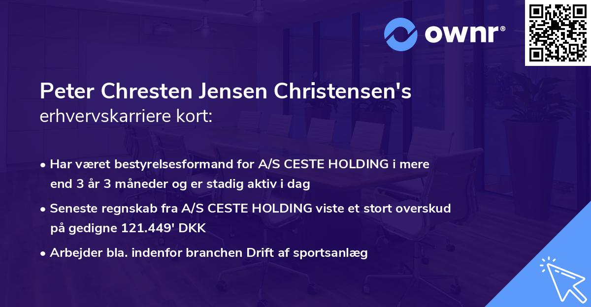 Peter Chresten Jensen Christensen's erhvervskarriere kort