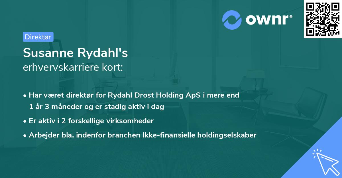 Susanne Rydahl's erhvervskarriere kort
