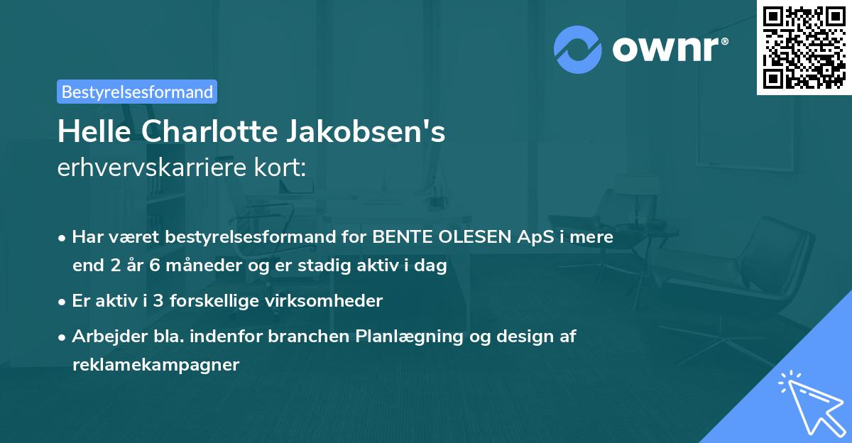 Helle Charlotte Jakobsen's erhvervskarriere kort