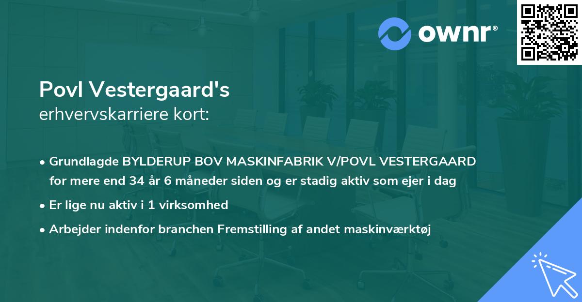 Povl Vestergaard's erhvervskarriere kort