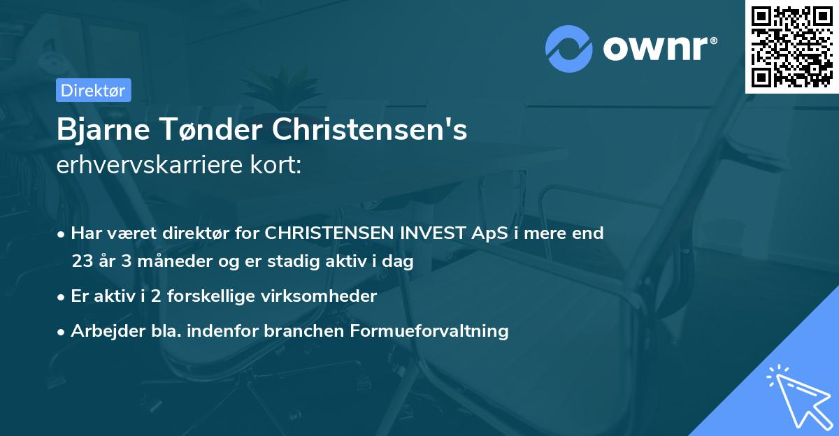 Bjarne Tønder Christensen's erhvervskarriere kort