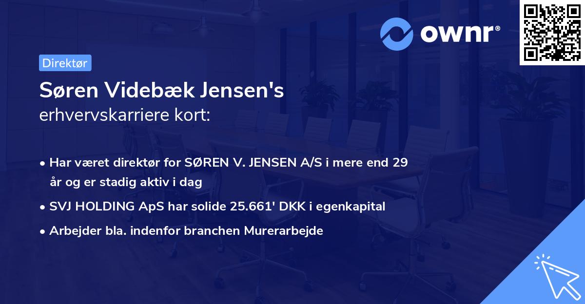 Søren Videbæk Jensen's erhvervskarriere kort