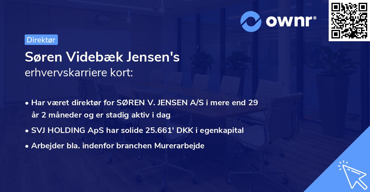 Søren Videbæk Jensen's erhvervskarriere kort