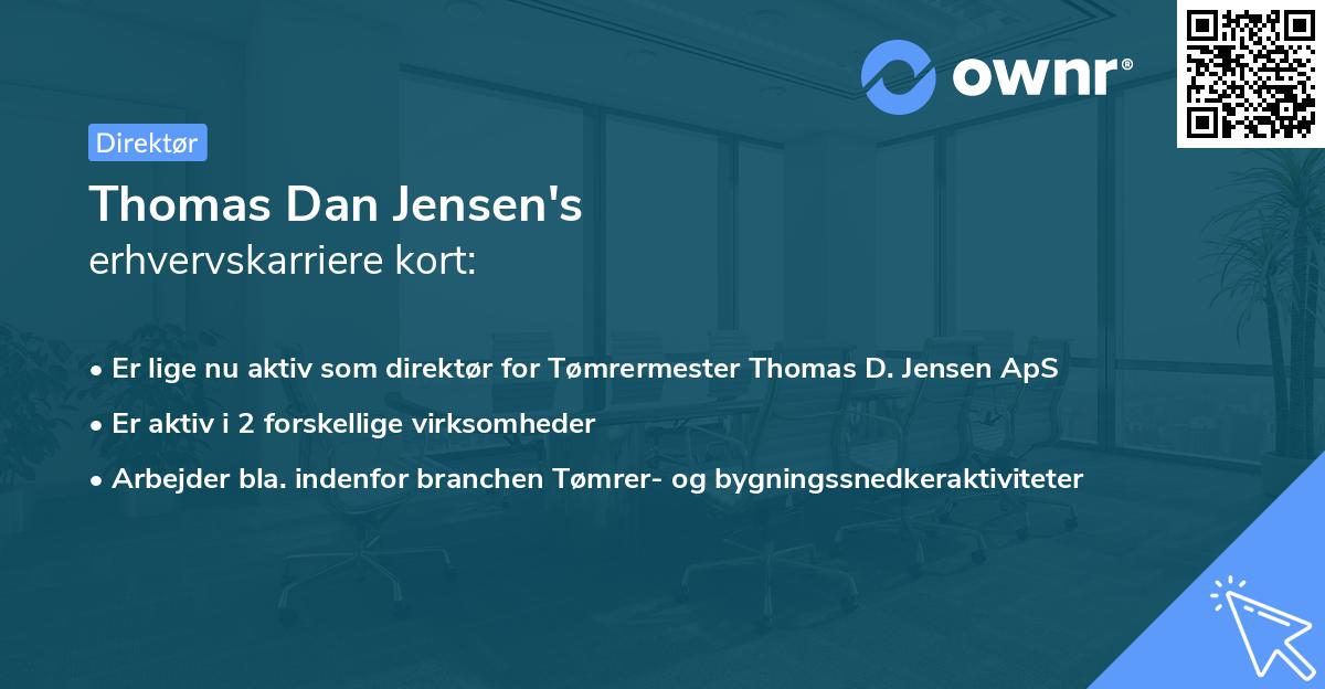 Thomas Dan Jensen's erhvervskarriere kort