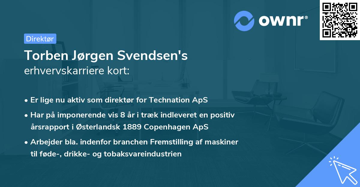 Torben Jørgen Svendsen's erhvervskarriere kort