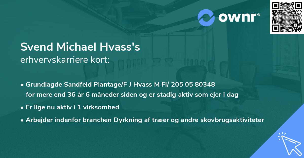 Svend Michael Hvass's erhvervskarriere kort