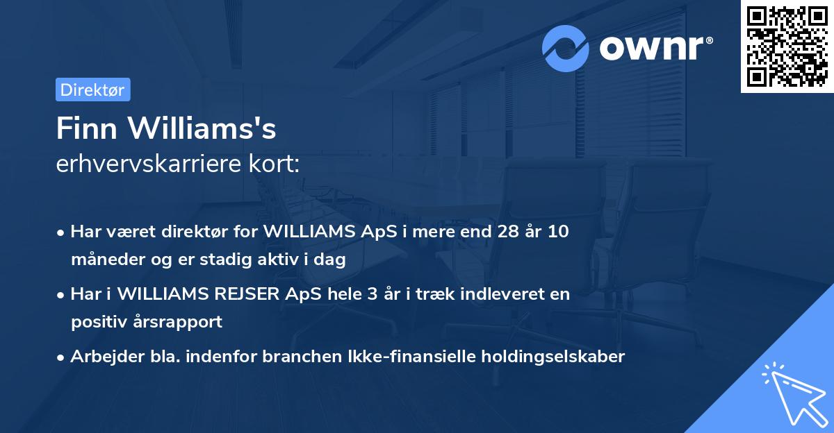 Finn Williams's erhvervskarriere kort