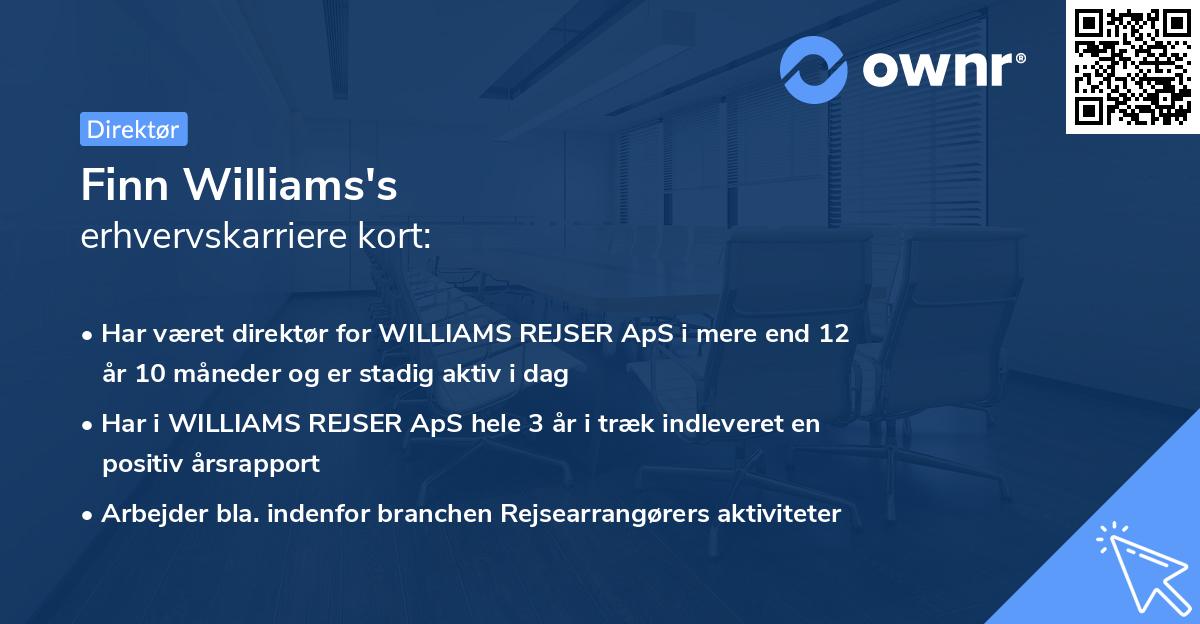 Finn Williams's erhvervskarriere kort