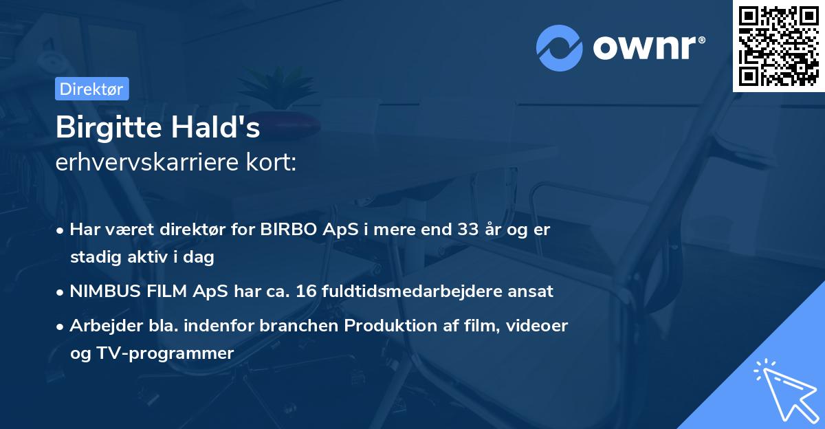Birgitte Hald's erhvervskarriere kort