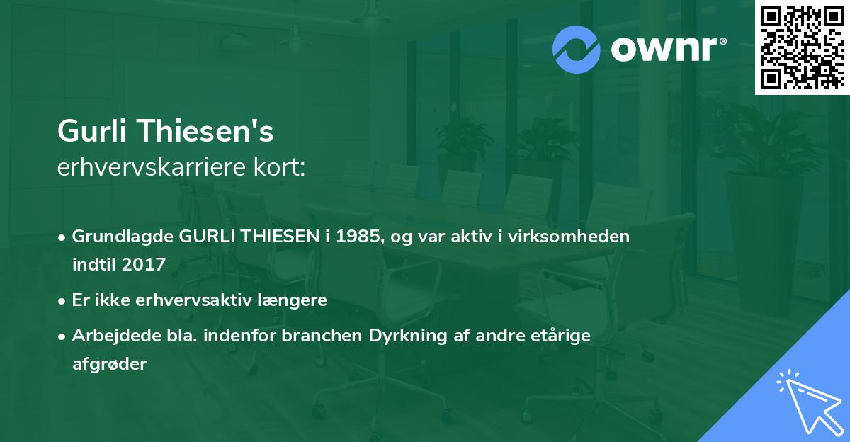 Gurli Thiesen's erhvervskarriere kort