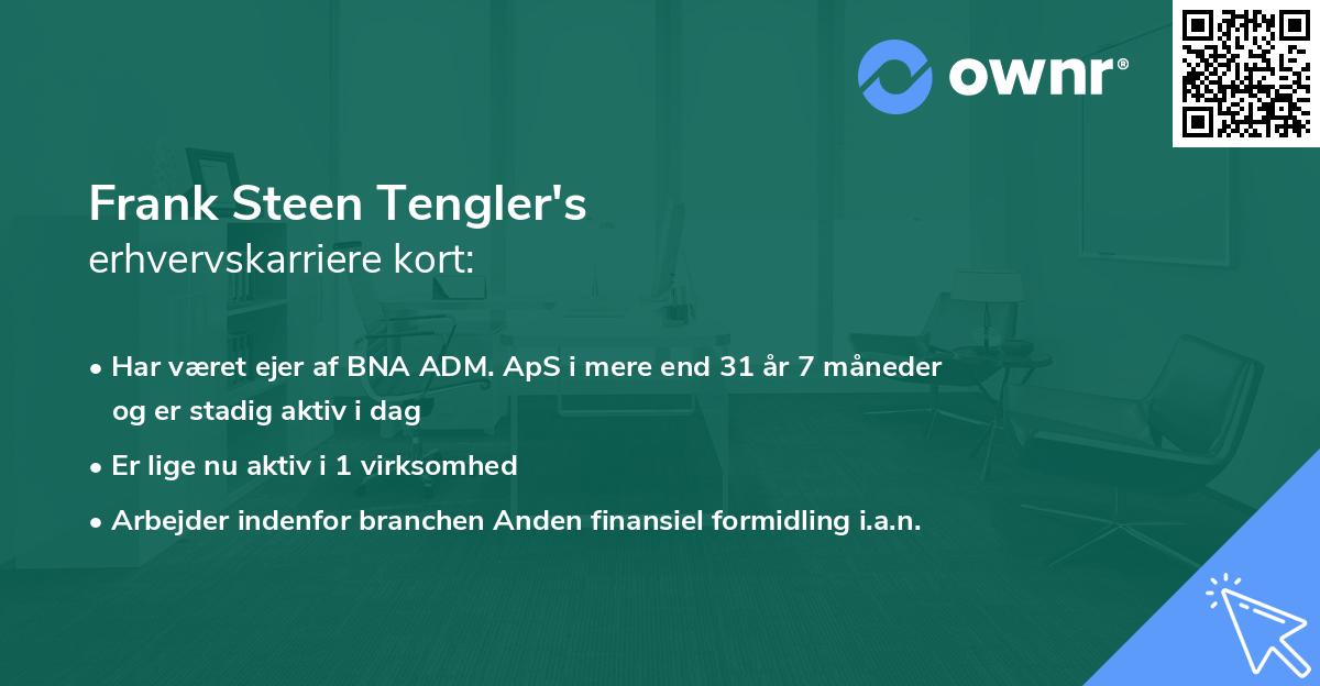 Frank Steen Tengler's erhvervskarriere kort