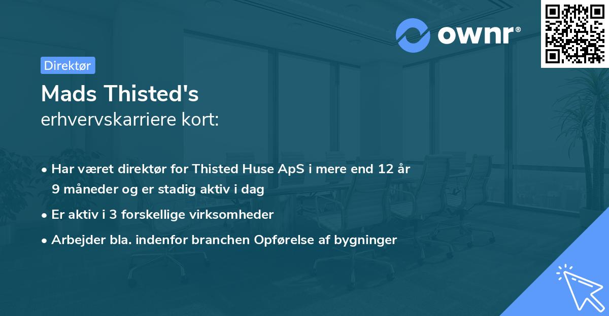 Mads Thisted's erhvervskarriere kort