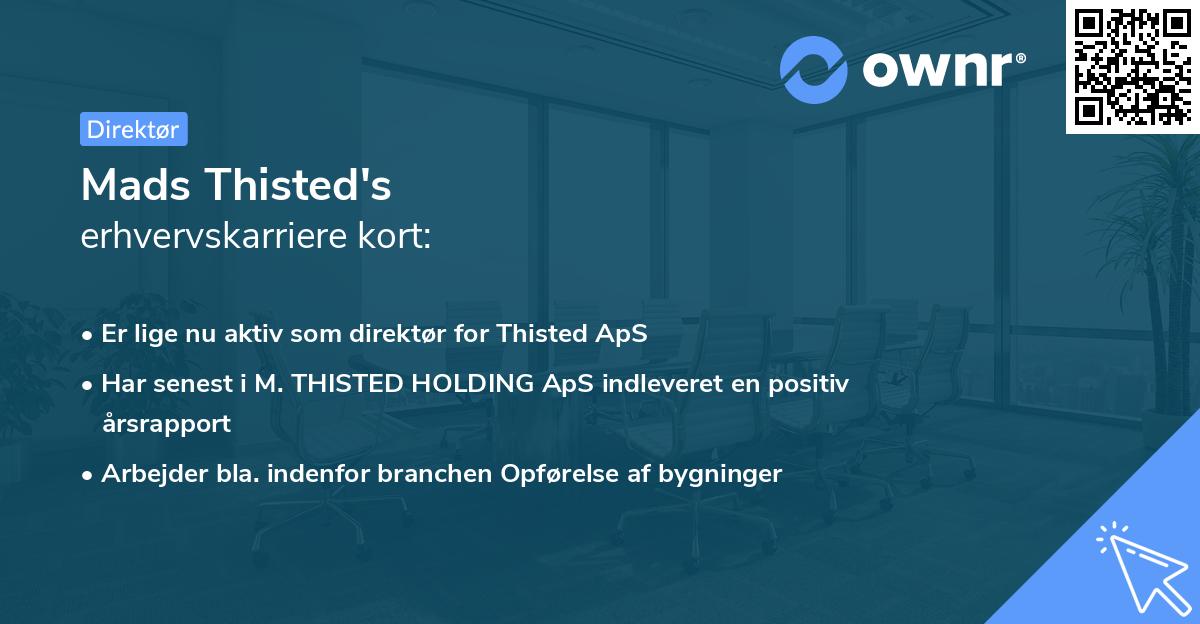 Mads Thisted's erhvervskarriere kort