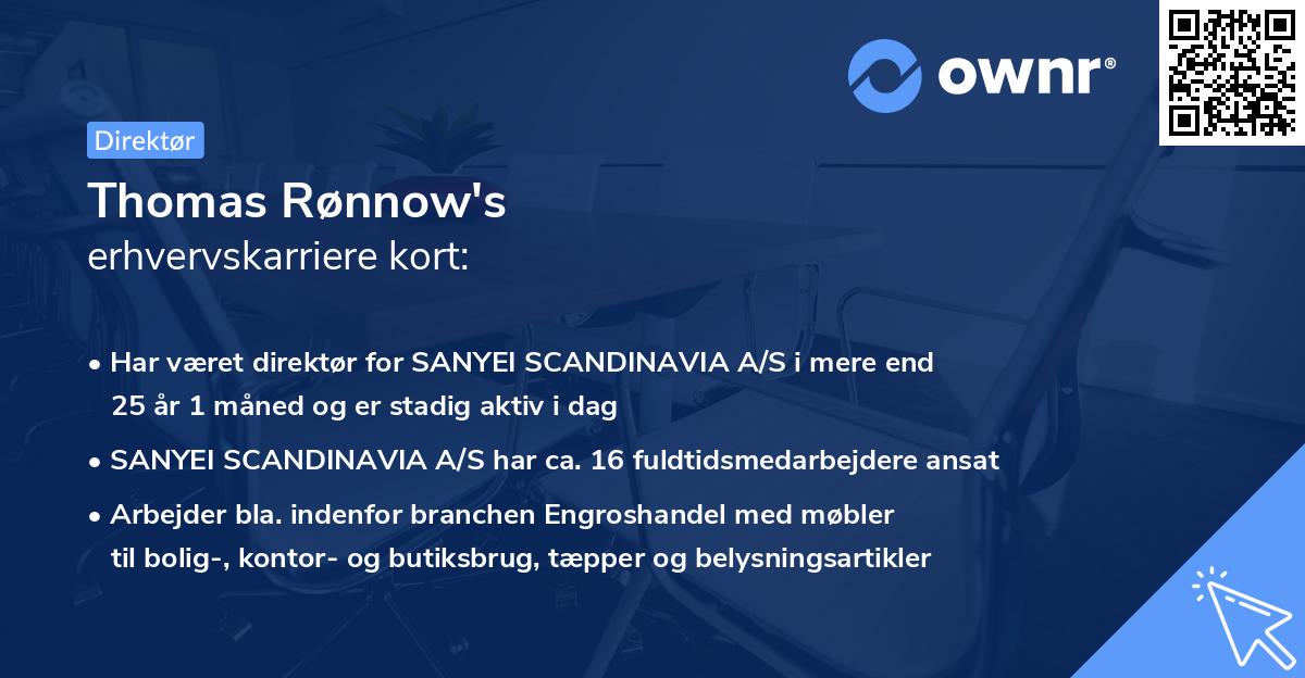 Thomas Rønnow's erhvervskarriere kort