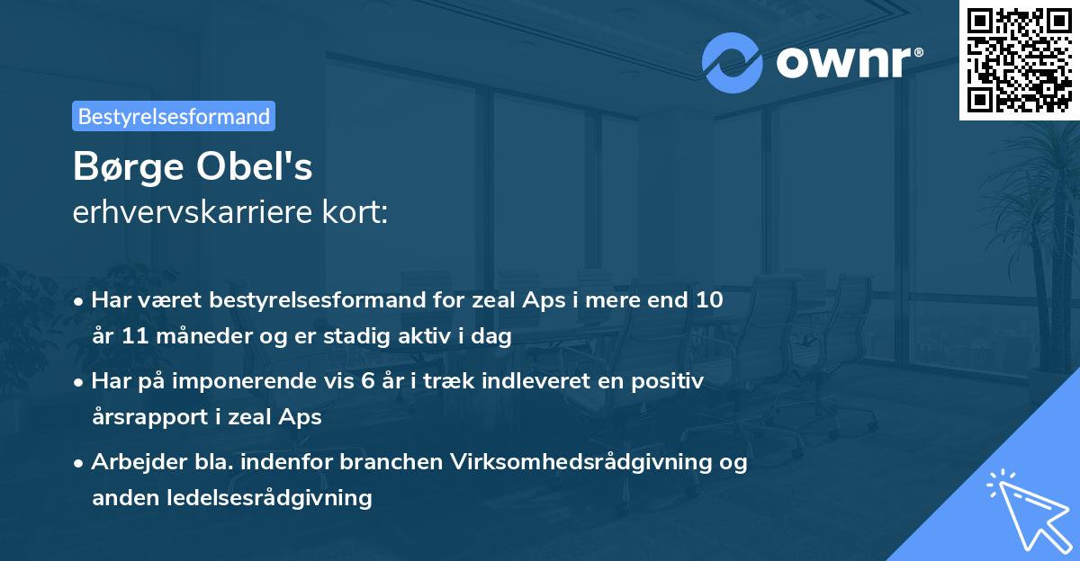 Børge Obel's erhvervskarriere kort