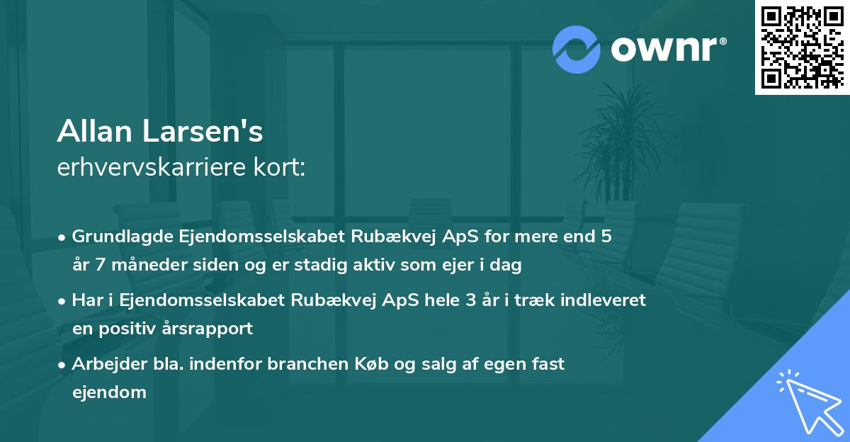 Allan Larsen's erhvervskarriere kort