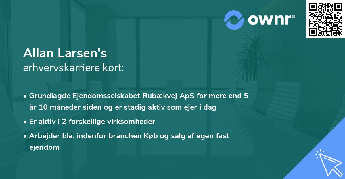 Allan Larsen's erhvervskarriere kort