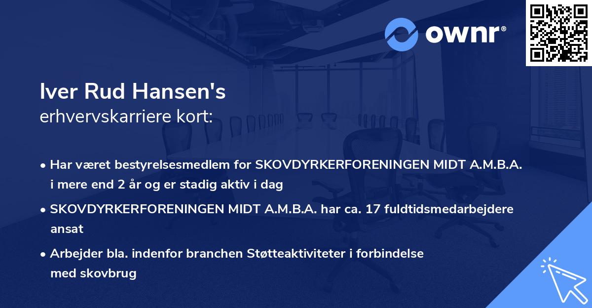 Iver Rud Hansen's erhvervskarriere kort