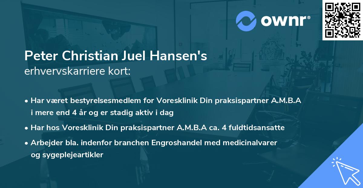 Peter Christian Juel Hansen's erhvervskarriere kort