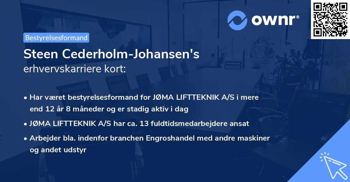 Steen Cederholm-Johansen's erhvervskarriere kort