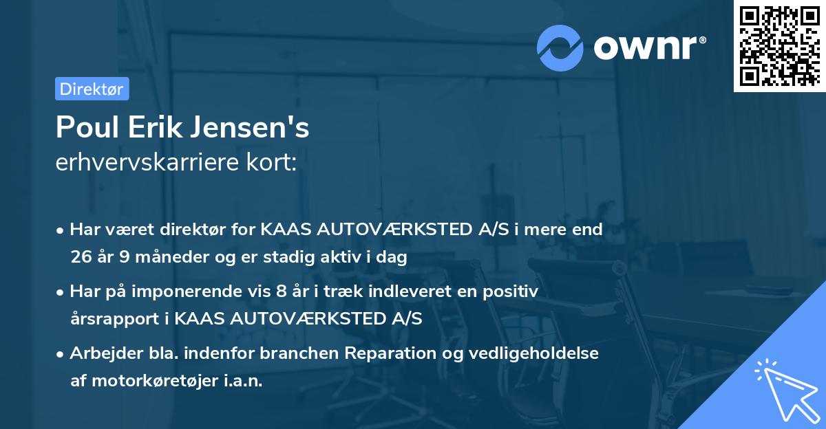 Poul Erik Jensen's erhvervskarriere kort