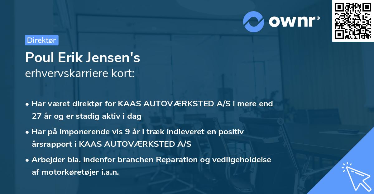 Poul Erik Jensen's erhvervskarriere kort