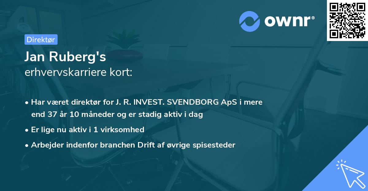 Jan Ruberg's erhvervskarriere kort