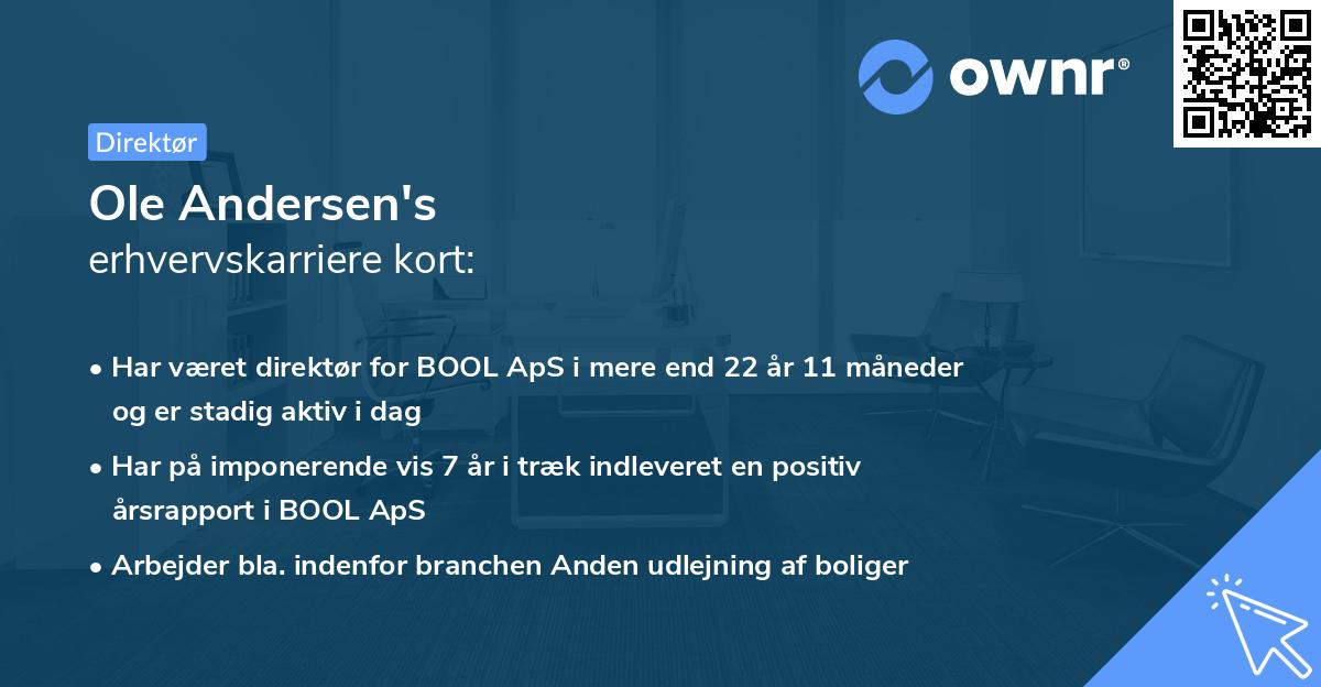 Ole Andersen's erhvervskarriere kort