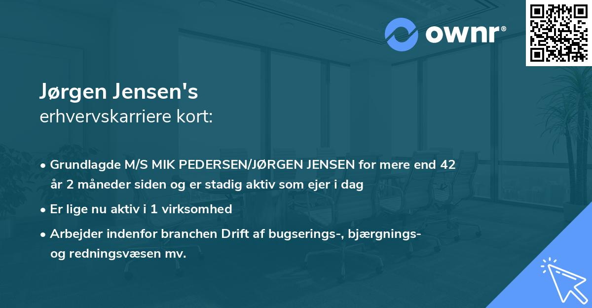 Jørgen Jensen's erhvervskarriere kort