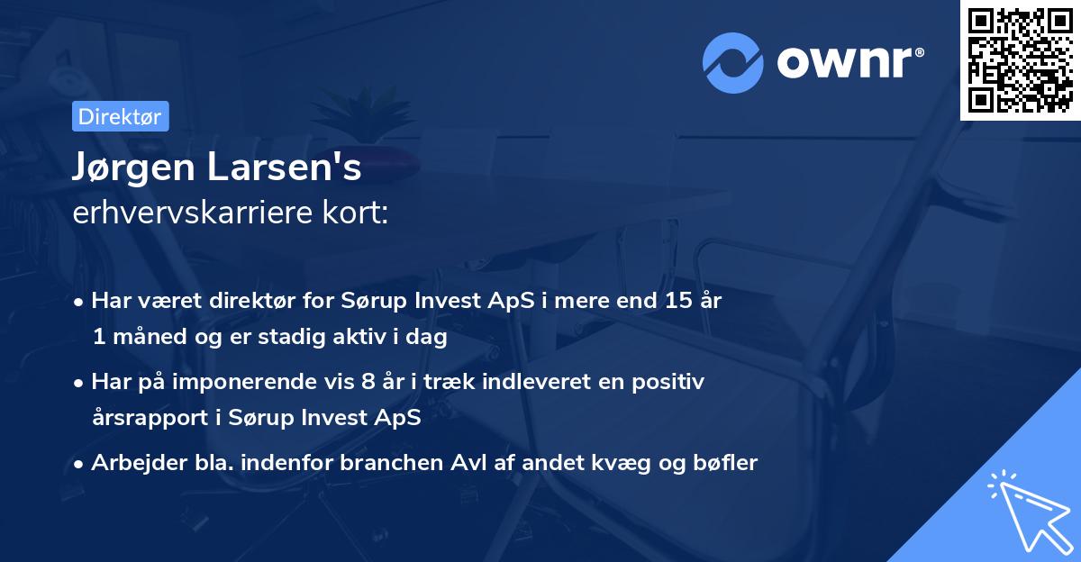 Jørgen Larsen's erhvervskarriere kort
