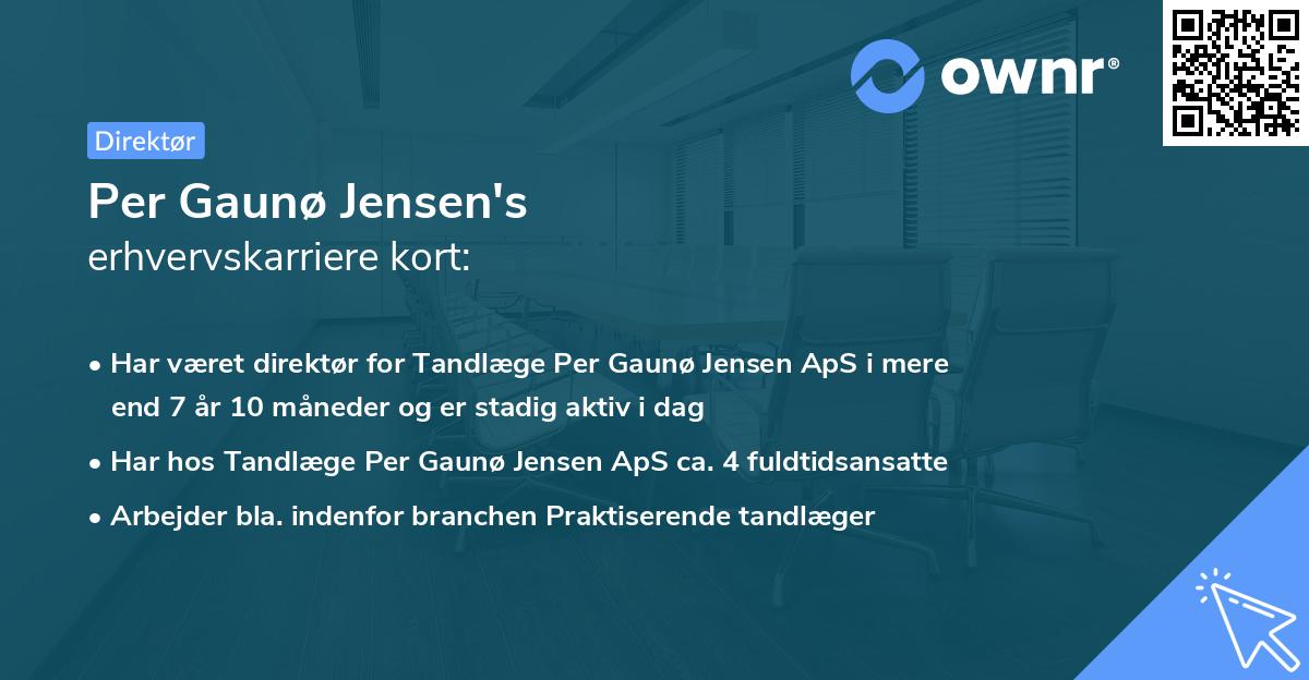 Per Gaunø Jensen's erhvervskarriere kort
