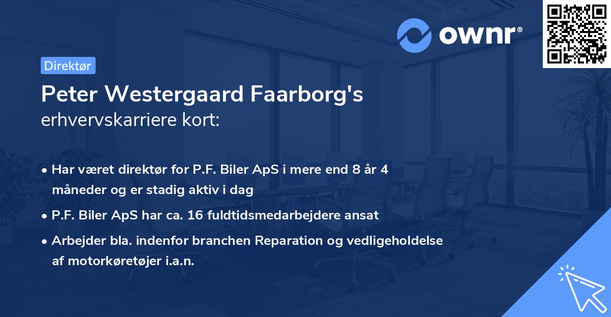 Peter Westergaard Faarborg's erhvervskarriere kort