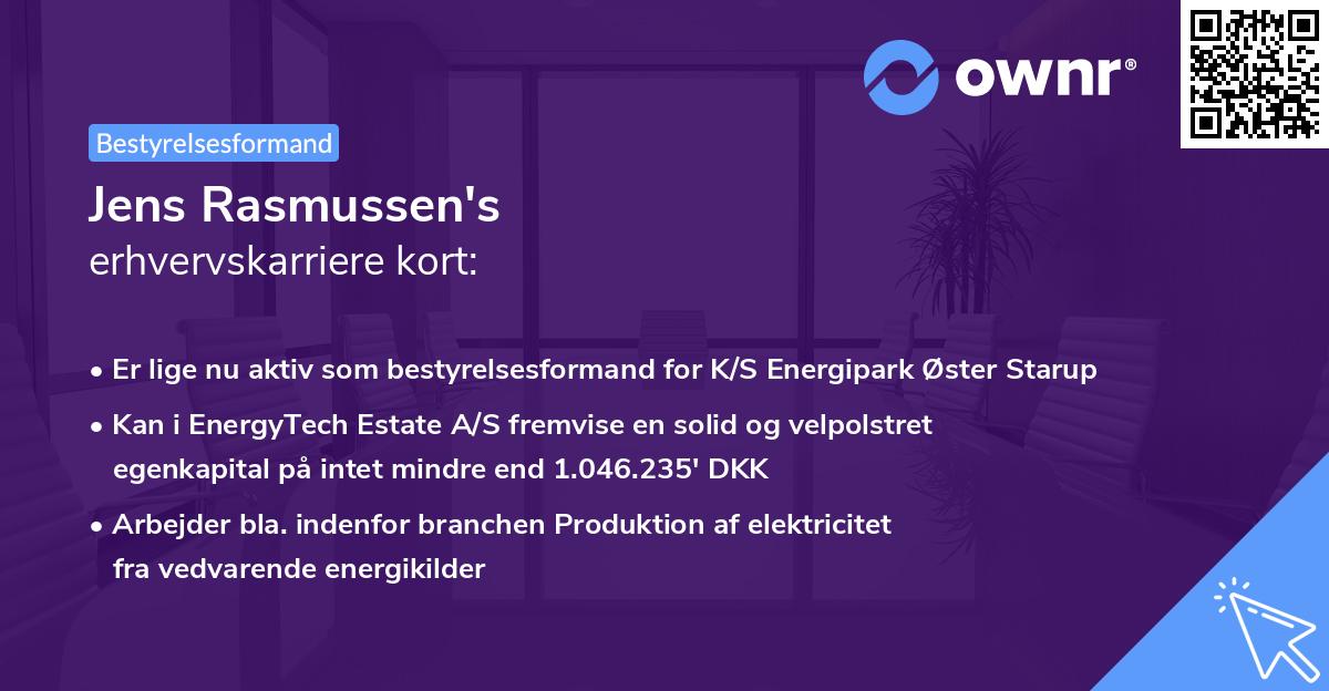 Jens Rasmussen's erhvervskarriere kort