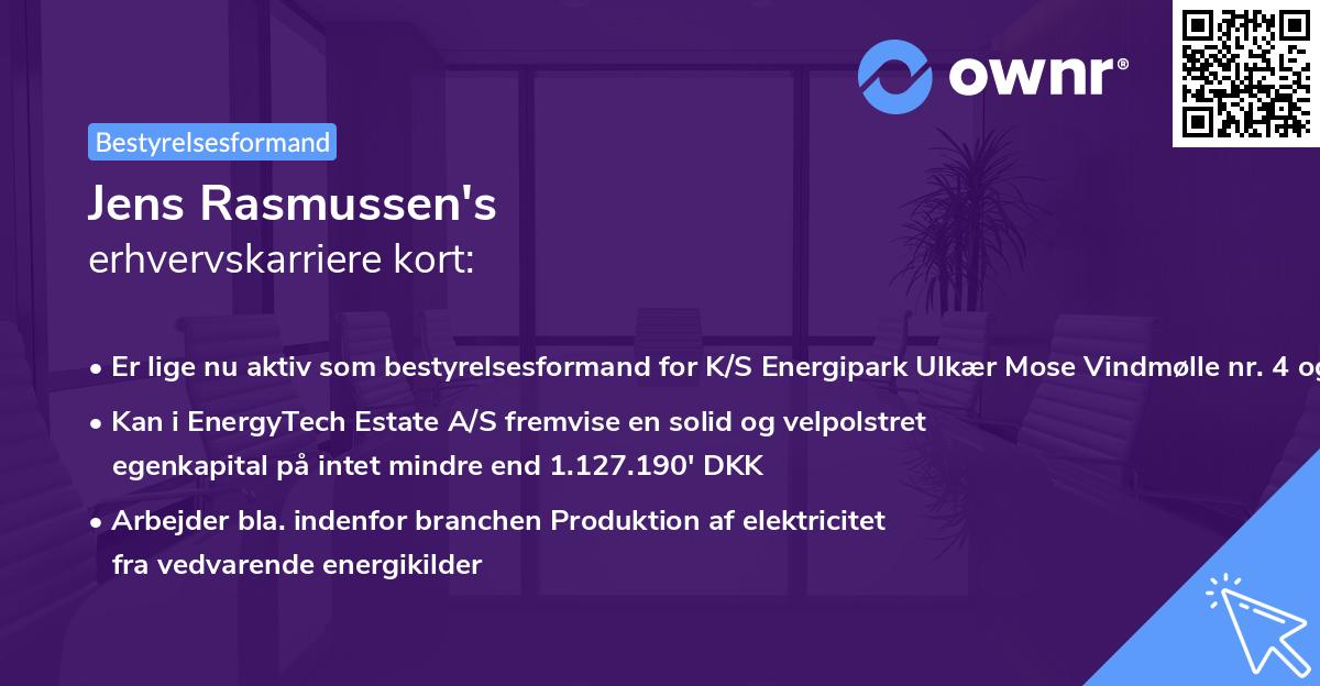Jens Rasmussen's erhvervskarriere kort