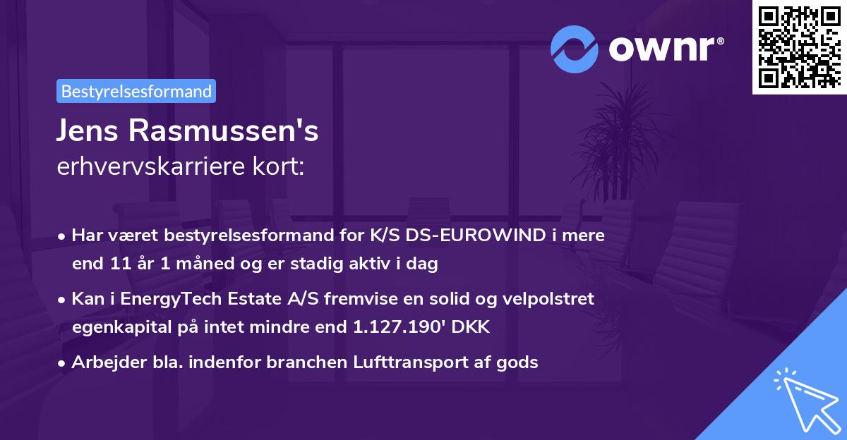 Jens Rasmussen's erhvervskarriere kort