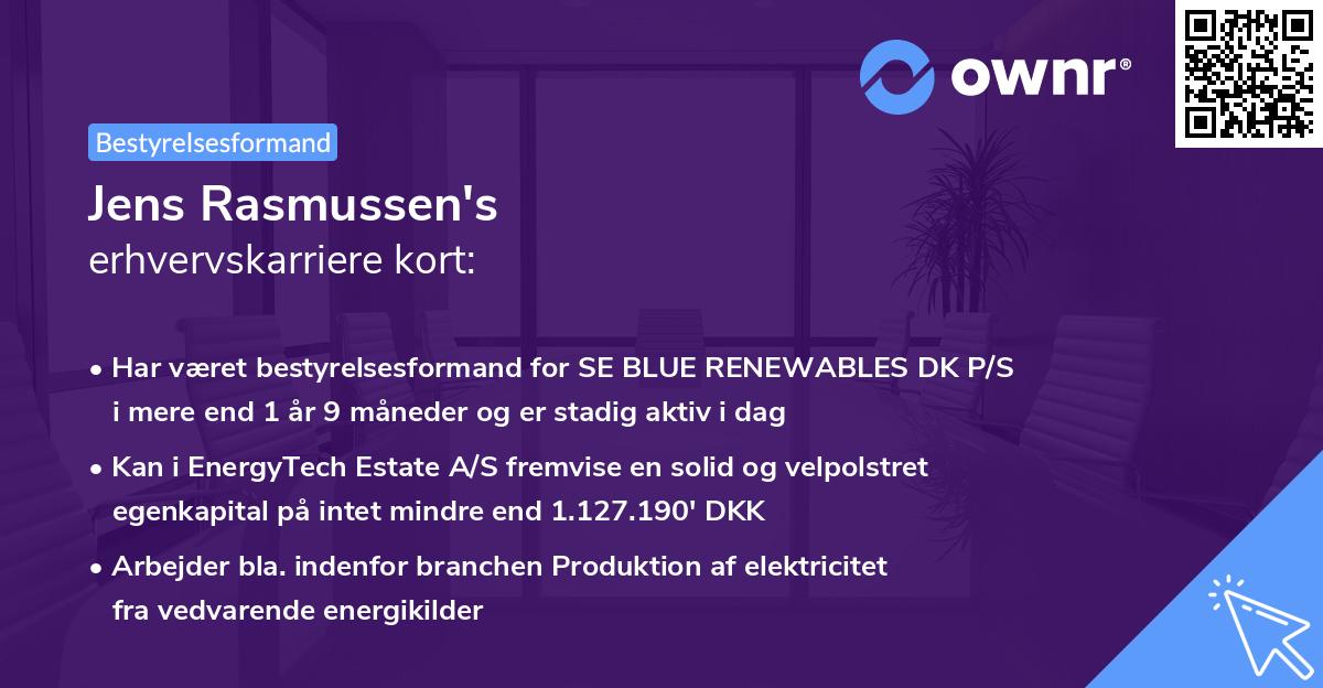 Jens Rasmussen's erhvervskarriere kort