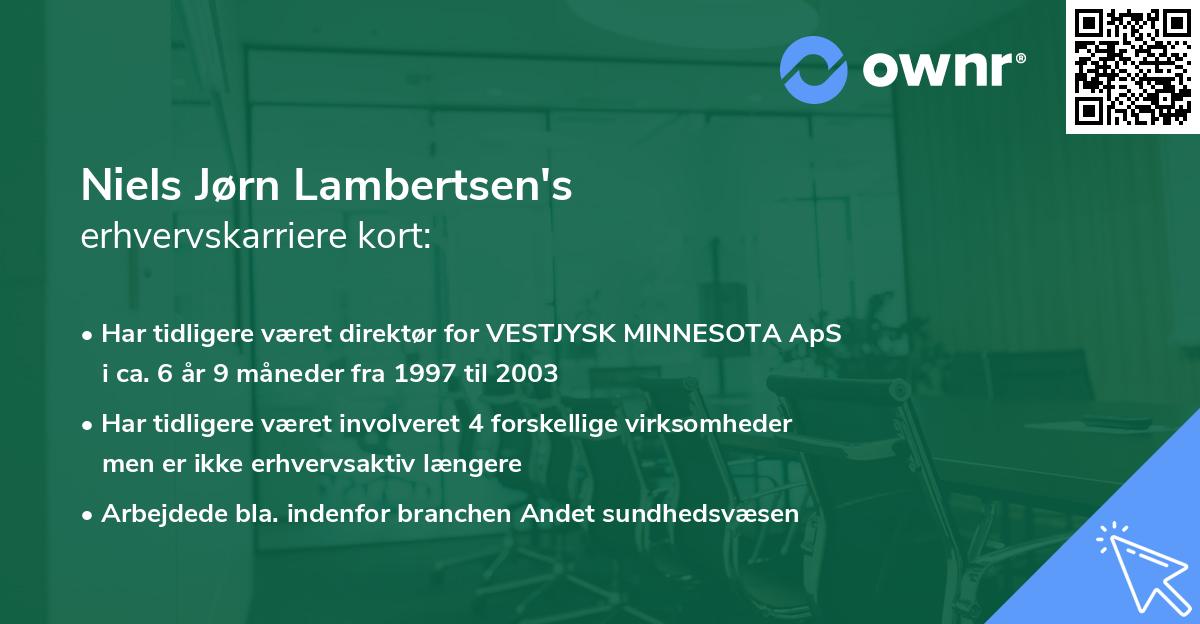Niels Jørn Lambertsen's erhvervskarriere kort