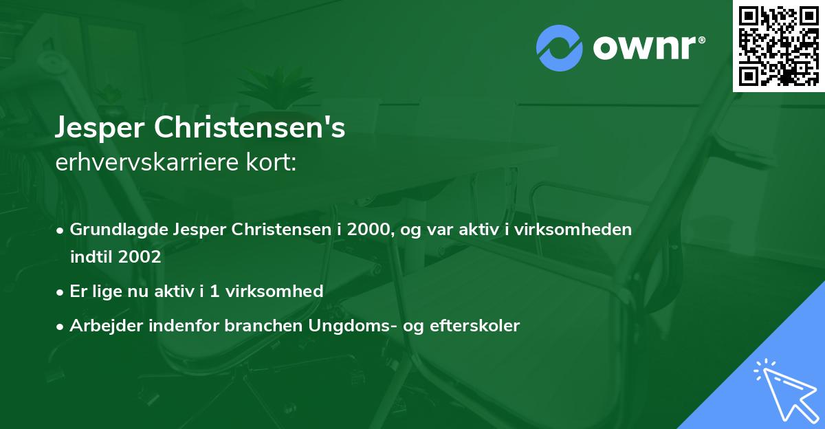 Jesper Christensen's erhvervskarriere kort