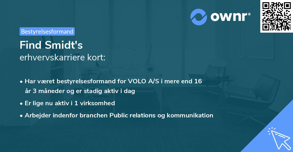 Find Smidt's erhvervskarriere kort