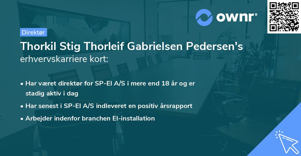 Thorkil Stig Thorleif Gabrielsen Pedersen's erhvervskarriere kort