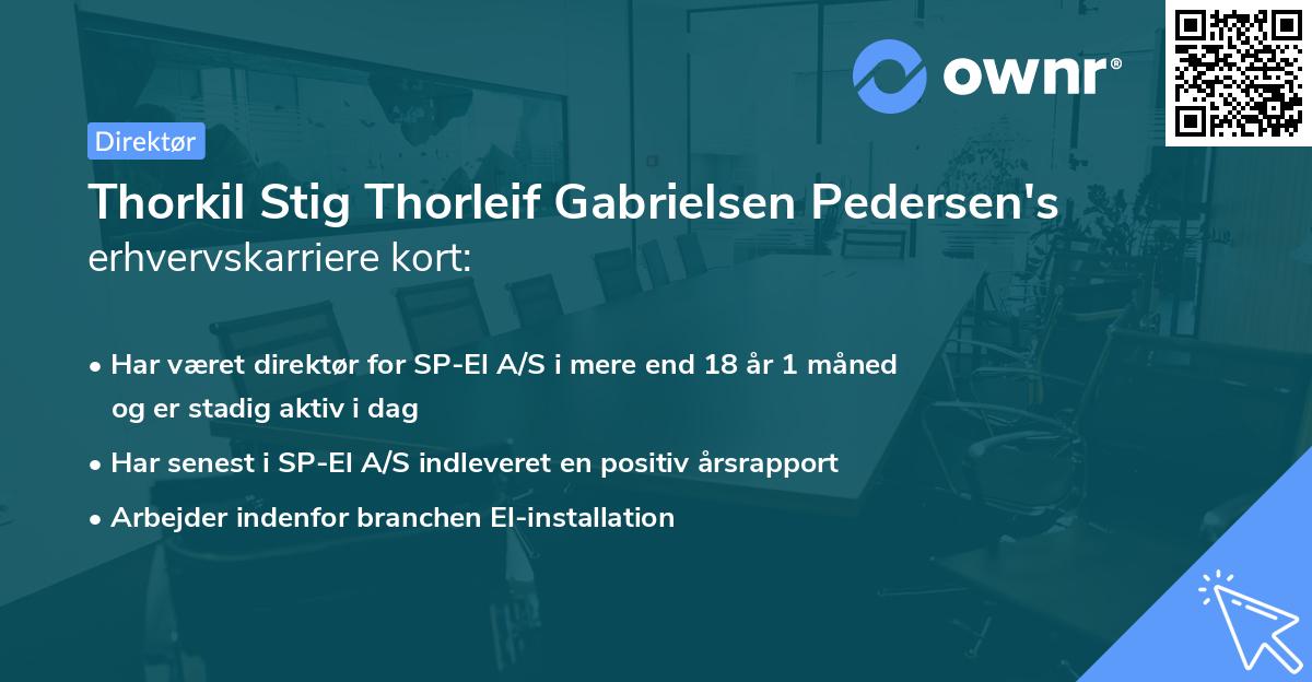 Thorkil Stig Thorleif Gabrielsen Pedersen's erhvervskarriere kort