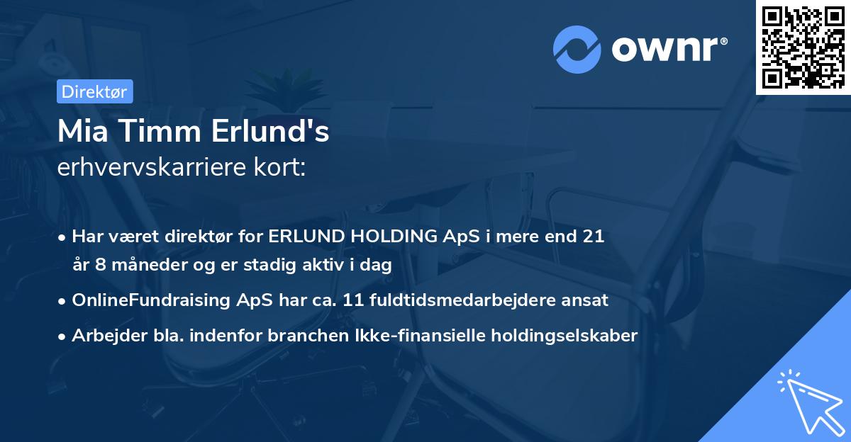 Mia Timm Erlund's erhvervskarriere kort