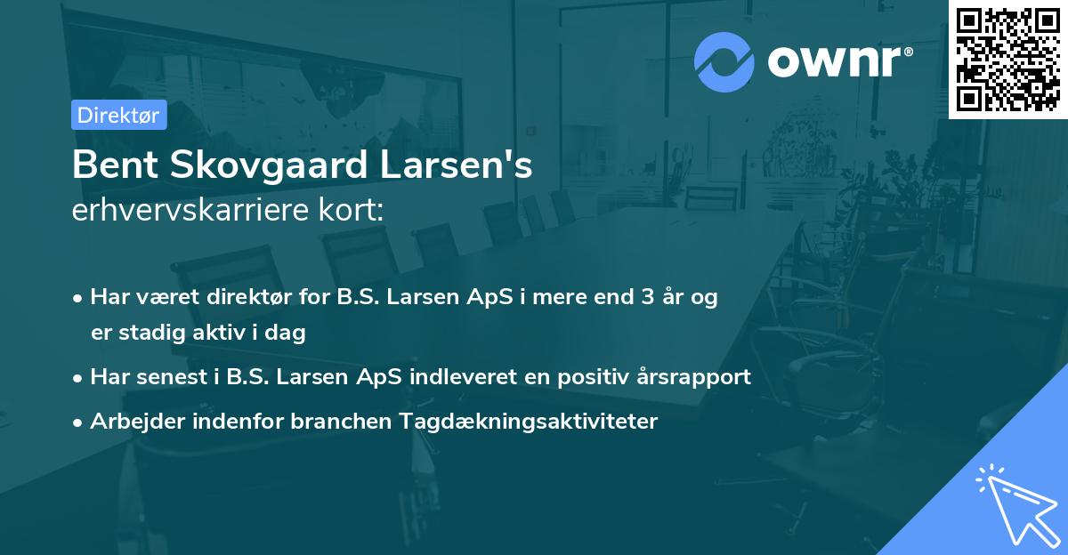 Bent Skovgaard Larsen's erhvervskarriere kort