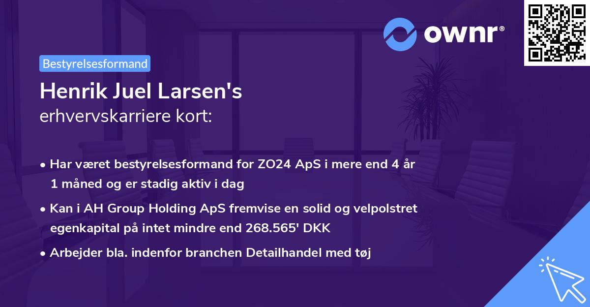 Henrik Juel Larsen's erhvervskarriere kort
