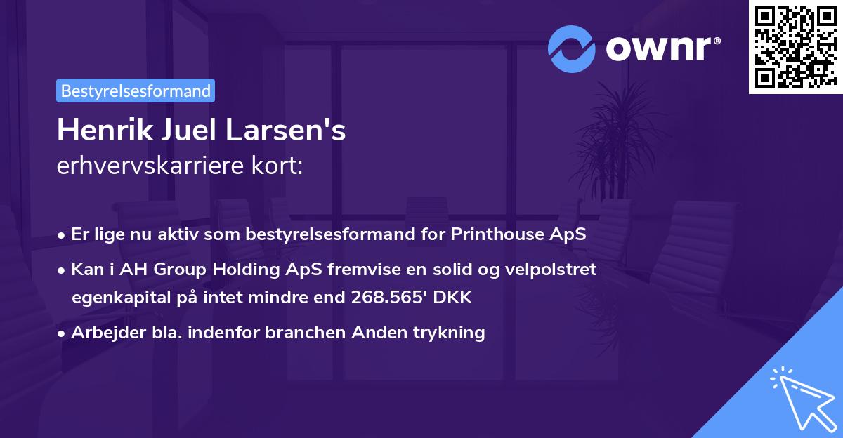 Henrik Juel Larsen's erhvervskarriere kort