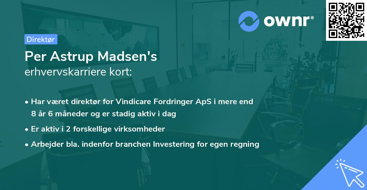 Per Astrup Madsen's erhvervskarriere kort