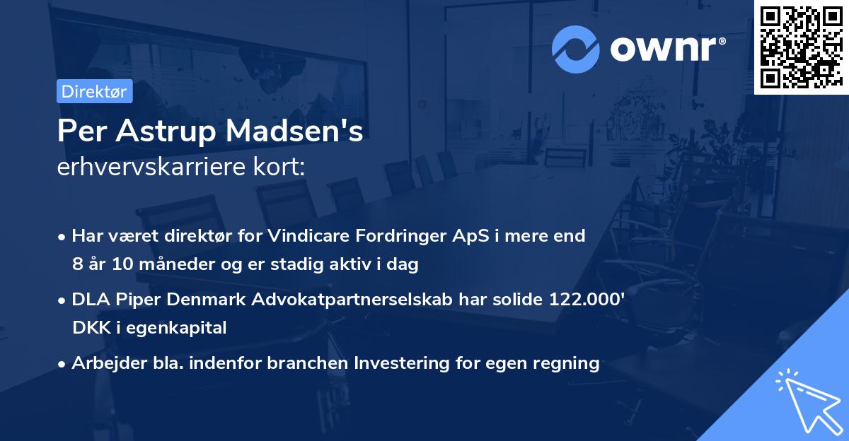 Per Astrup Madsen's erhvervskarriere kort