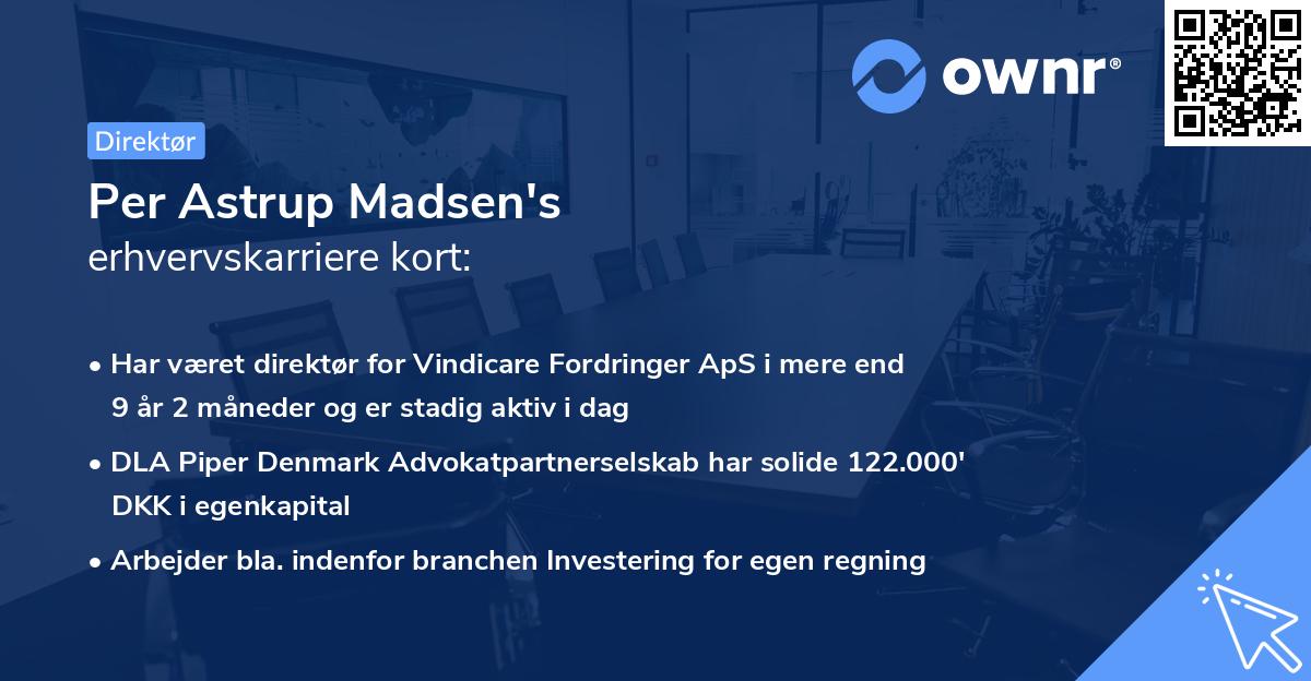 Per Astrup Madsen's erhvervskarriere kort