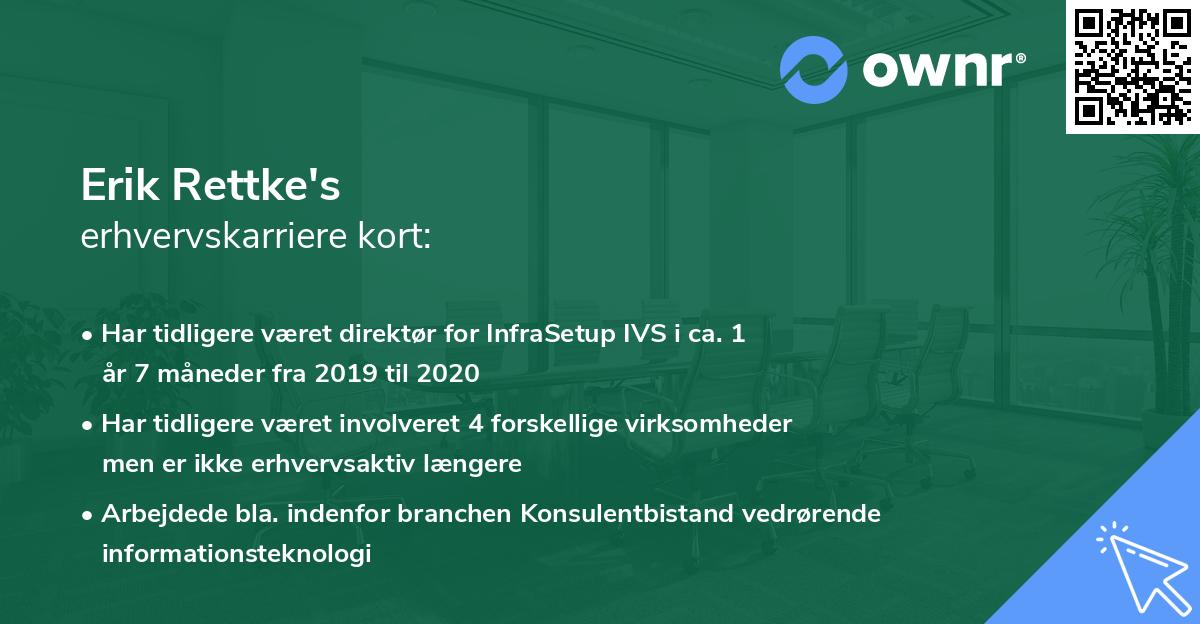 Erik Rettke's erhvervskarriere kort