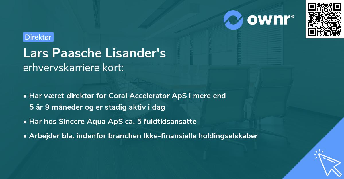 Lars Paasche Lisander's erhvervskarriere kort